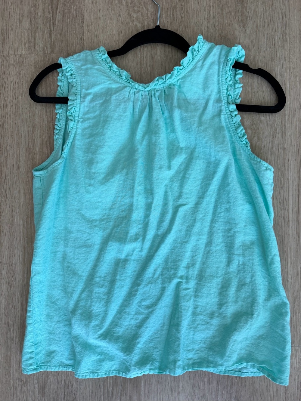 Women’s Light Aqua Ruffle Sleeve Tank Top - JCrew